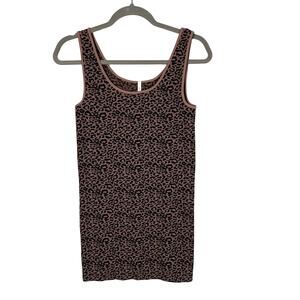 SkinnyTees Seamless Tank One Size Leopard Animal Print Brown Black Scoop Neck